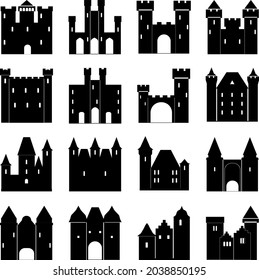 Castle icon, Tower logo isolated on white background.