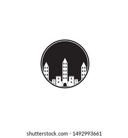 castle icon in trendy flat design
