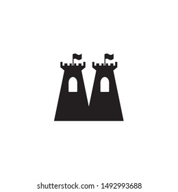 castle icon in trendy flat design
