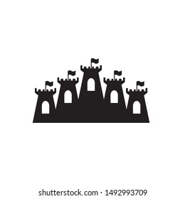castle icon in trendy flat design
