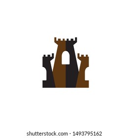 castle icon in trendy flat design
