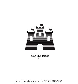 castle icon in trendy flat design
