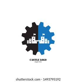 castle icon in trendy flat design
