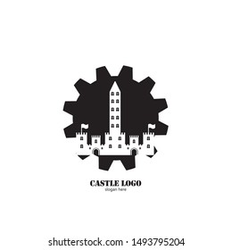 castle icon in trendy flat design
