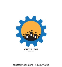 castle icon in trendy flat design

