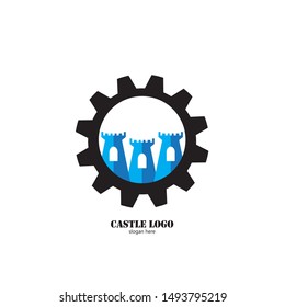 castle icon in trendy flat design
