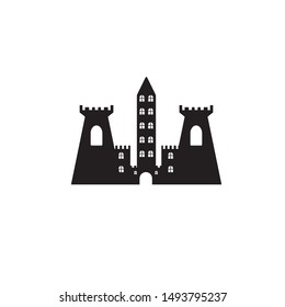 castle icon in trendy flat design
