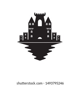 castle icon in trendy flat design
