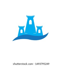 castle icon in trendy flat design
