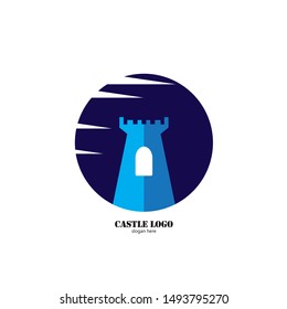 castle icon in trendy flat design
