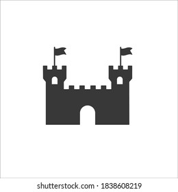 Burgsymbol in trendigem, flachem Design