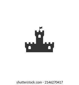 Castle icon in trendy flat design vector sign