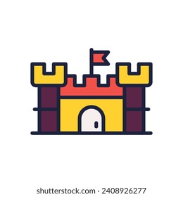 castle icon. vector filled color icon for your website, mobile, presentation, and logo design.