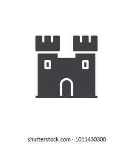 Castle icon vector, filled flat sign, solid pictogram isolated on white. Ancient fortress symbol, logo illustration.