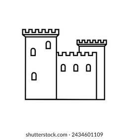 Castle icon vector. Fortress illustration sign. Stronghold symbol. tower logo.