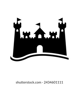 Castle icon vector. Fortress illustration sign. Stronghold symbol. tower logo.