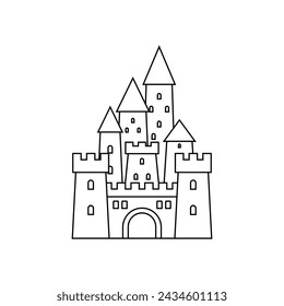 Castle icon vector. Fortress illustration sign. Stronghold symbol. tower logo.