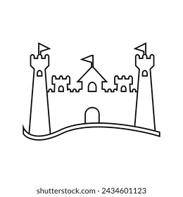 Castle icon vector. Fortress illustration sign. Stronghold symbol. tower logo.