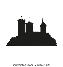 Castle icon vector. Fortress illustration sign. Stronghold symbol. tower logo.