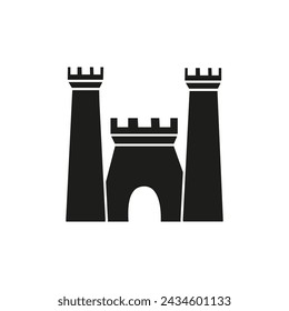 Castle icon vector. Fortress illustration sign. Stronghold symbol. tower logo.