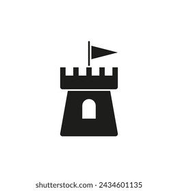 Castle icon vector. Fortress illustration sign. Stronghold symbol. tower logo.