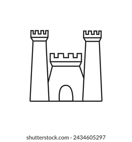 Castle icon vector. Fortress illustration sign. Stronghold symbol. tower logo.