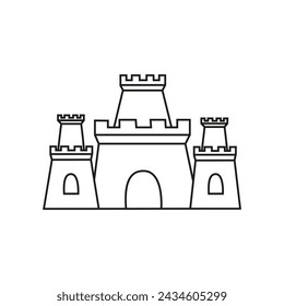 Castle icon vector. Fortress illustration sign. Stronghold symbol. tower logo.