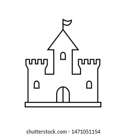 Castle icon. Vector graphics, a linear pattern on a white background, eps 10.