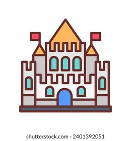  Castle icon in vector. Illustration