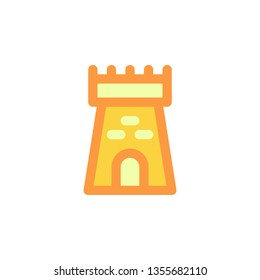 Castle Icon Vector Illustration in Filled Style for Any Purpose