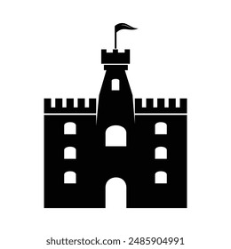 castle icon vector illustration in flat style