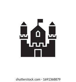 Castle Iconfortress Vector Signkingdom Architectureancient Building ...