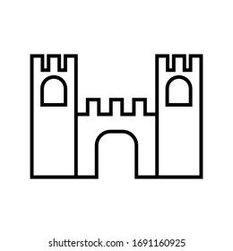 Plantilla aislada de vectores de icono de castillo