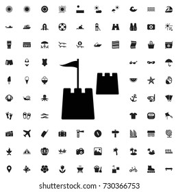 Castle icon. vector isolated icon for web and mobile on white background.. set of filled summer icons.