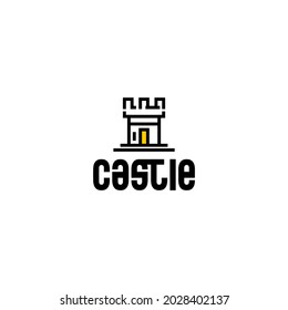 castle icon vector, vector line art