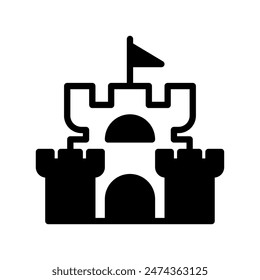 Castle icon vector or logo illustration style 