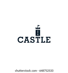 Castle icon. Vector logo template