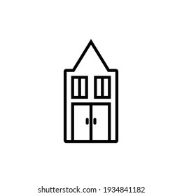 Castle icon vector. Minimalistic home linear vector.