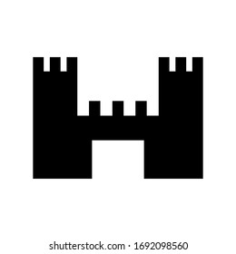 Castle icon vector on white background