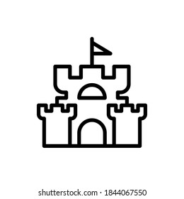 Castle icon vector outline style.