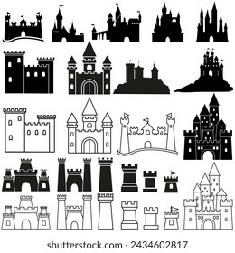 Castle icon vector set. Fortress illustration sign collection. Stronghold symbol. tower logo.