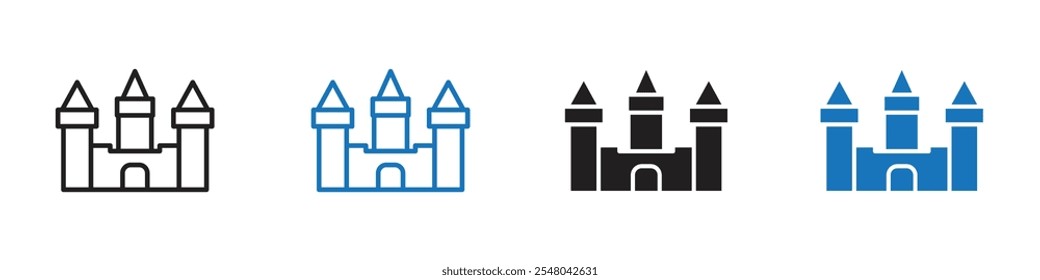Esquema del conjunto de Vectores del icono del castillo