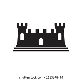 Castle icon vector sign. logo template.
