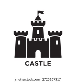 Schloss-Symbol, Vektorzeichen. Logo-Vorlage.