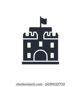 Icono de castillo. vector.Trazo editable.signo de estilo lineal para el uso de diseño web,logo.Ilustración de símbolo.