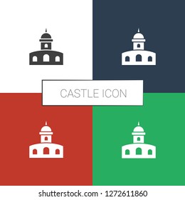 castle icon white background. Editable filled castle icon from architecture. Trendy castle icon for web and mobile.