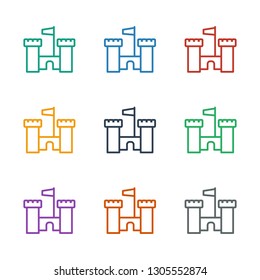 castle icon white background. Editable outline castle icon from war. Trendy castle icon for web and mobile.