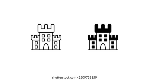 castle icon with white background vector stock illustration