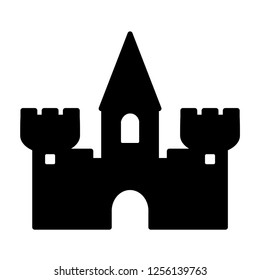 Castle icon.Fortress vector sign.Kingdom architecture.Ancient building illustration.