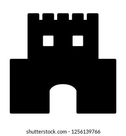 Castle icon.Fortress vector sign.Kingdom architecture.Ancient building illustration.